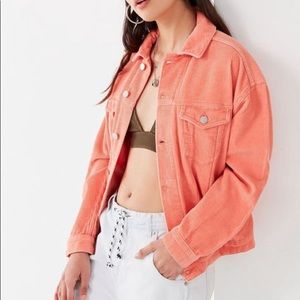 Peach Corduroy Trucker Jacket
